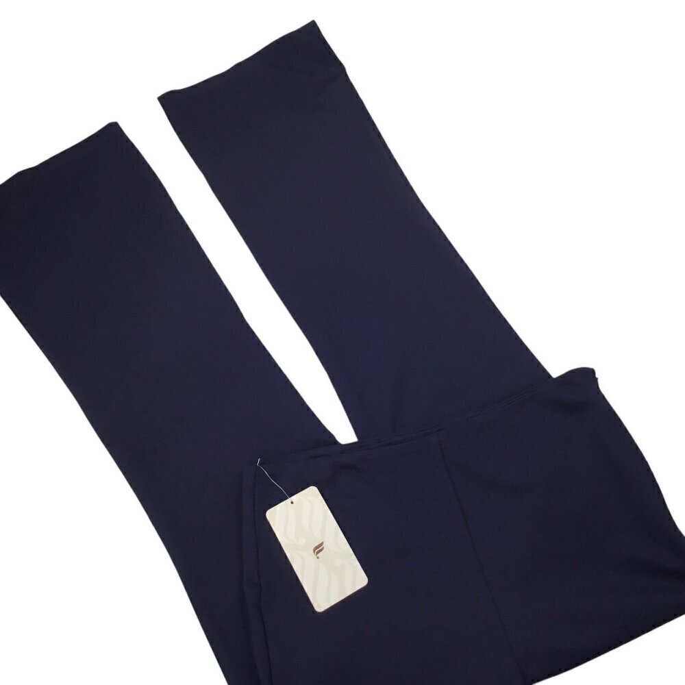 Fabletics Ponte Kick Flare Pant XL Tall NWT High Rise Side Zipper Navy Blue